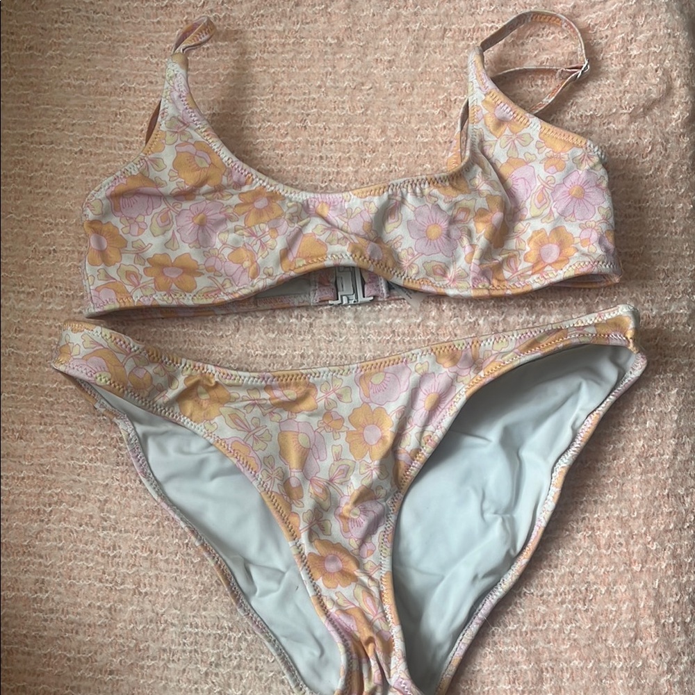 J.Crew Floral Bikini Set - Pink and Orange
